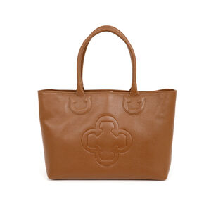 BOLSA MÉDIA SHOPPER DE COURO MARROM MOGNO