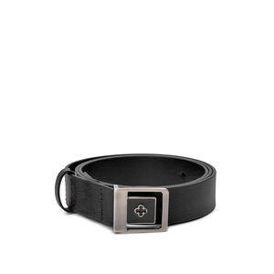 CINTO FEMININO PRETO DE COURO FIVELA QUADRADA