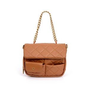 BOLSA TIRACOLO CARAMELO DE COURO MATELASSÊ