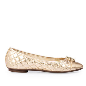 SAPATILHA CATHERINE MODERNIT&Aacute; DOURADA COURO MATELASS&Ecirc;