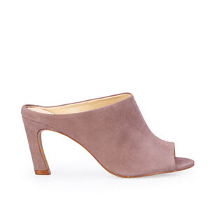 MULE SALTO ALTO ROSE DE COURO SUEDE