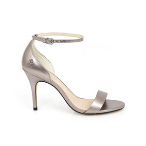 SAND&Aacute;LIA SALTO ALTO CINZA PEWTER DE COURO