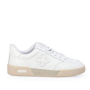 T&Ecirc;NIS FEMININO FLATFORM BRANCO DE COURO AMARRA&Ccedil;&Atilde;O