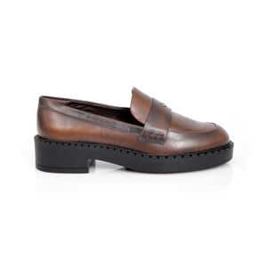 LOAFER MOCASSIM MARROM DE COURO