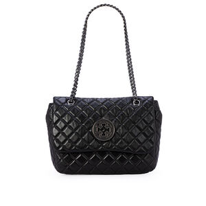 BOLSA OLÍVIA SHOULDER BAG PRETA DE COURO MATELASSÊ