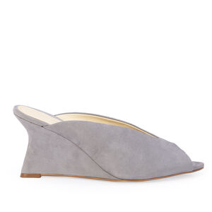 MULE COURO NOBUCK CINZA CARBONO