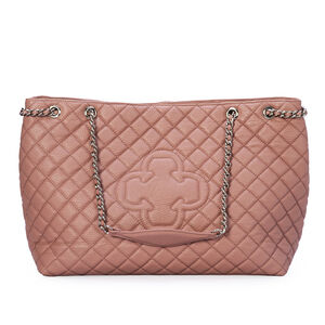 BOLSA ROSA MALVA DE COURO MATELASSÊ HOBO