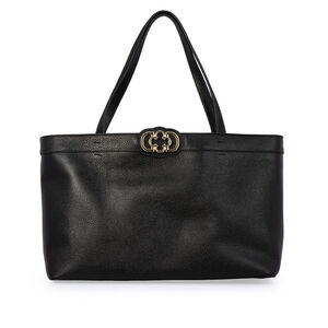 BOLSA SHOPPER PRETA DE COURO