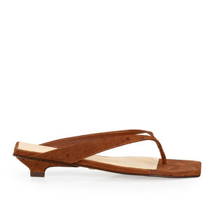 MULE SALTO BAIXO COURO NOBUCK MOGNO