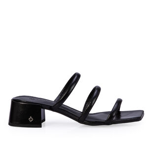 MULE PRETA SALTO BLOCO COURO