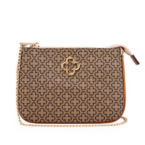 BOLSA CARAMELO MONOGRAMA COM AL&Ccedil;A CORRENTE SHOULDER BAG