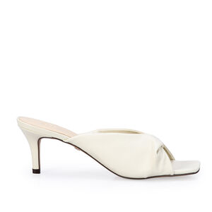 MULE SALTO M&Eacute;DIO BRANCA DUNA DE COURO