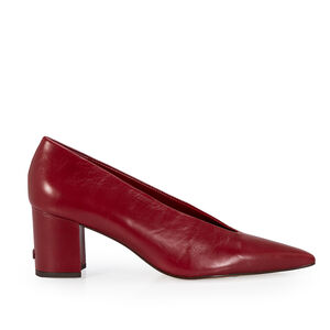 SCARPIN SALTO M&Eacute;DIO COURO AMARONE