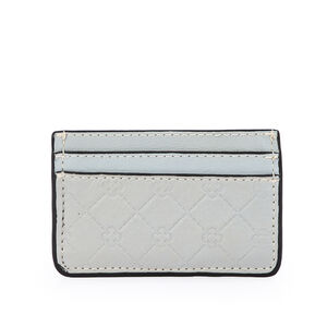 PORTA CART&Atilde;O DE COURO AZUL TURMALINA MONOGRAMA