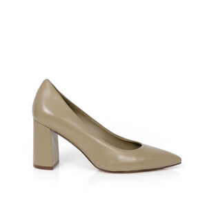 SCARPIN SALTO ALTO DE COURO VERDE ALBERO