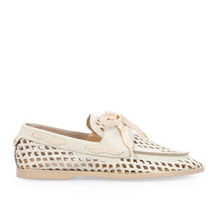 LOAFER MOCASSIM BRANCO DUNA DE COURO VAZADO