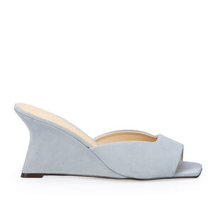 MULE SALTO ANABELA AZUL TURMALINA COURO NOBUCK