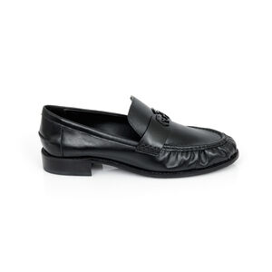 SAPATILHA BICO REDONDO NUDE SEDA COM LAÇO TWEED