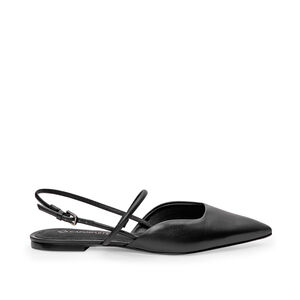 SAPATILHA SLINGBACK PRETA DE COURO