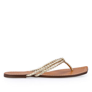 CHINELO RASTEIRO DOURADO TIRAS DUPLAS