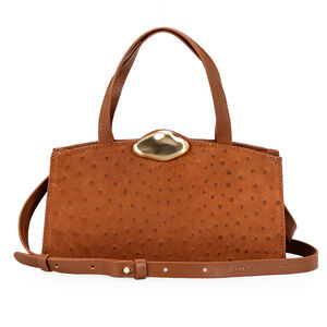 BOLSA TOTE COURO NOBUCK MOGNO