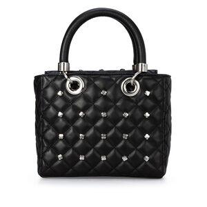 BOLSA PEQUENA PRETA DE COURO TOTE