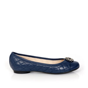 SAPATILHA CATHERINE COURO MARINHO AZZURRO MATELASS&Ecirc;