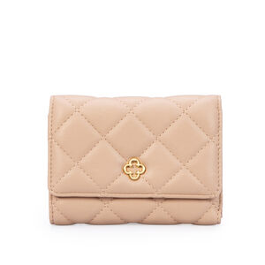 CARTEIRA PEQUENA NUDE SEDA MATELASS&Ecirc;