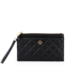 CARTEIRA PRETA MATELASS&Ecirc; COM Z&Iacute;PER