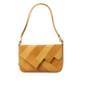 BOLSA BEGE SAVANA DE COURO SUEDE SHOULDER BAG