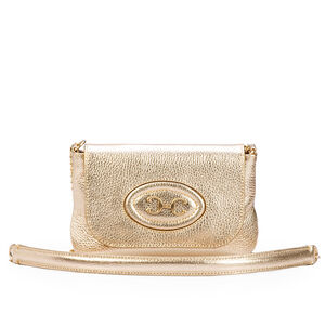 BOLSA PEQUENA TIRACOLO DOURADA COURO SHOULDER BAG