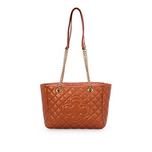 BOLSA CARINA MATELASS&Ecirc; CARAMELO DE COURO HOBO