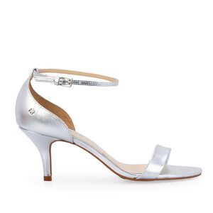 SANDÁLIA PRATEADA DE COURO METALIZADA