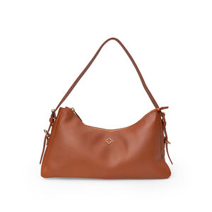 BOLSA CARAMELO DE COURO SHOULDER BAG
