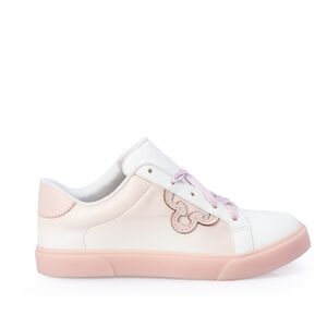 T&Ecirc;NIS INFANTIL BRANCO E ROSA PE&Ocirc;NIA AMARRA&Ccedil;&Atilde;O