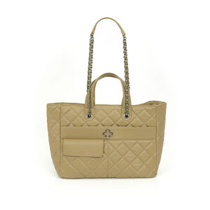 BOLSA GRANDE SHOPPER VERDE ALBERO DE COURO MATELASSÊ