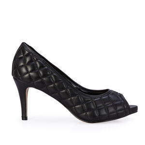 PEEP TOE PRETO COURO MATELASS&Ecirc;