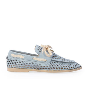 LOAFER MOCASSIM AZUL COURO VAZADO