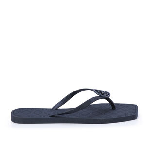 CHINELO DE DEDO BICO QUADRADO AZUL MARINHO MONOGRAMA