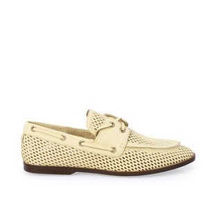 LOAFER MOCASSIM CREME BRULLE DE COURO NOBUCK