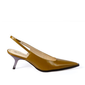 SCARPIN SLINGBACK AMARELO CITRINO DE COURO