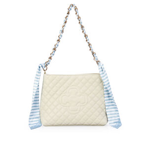 BOLSA BRANCA DUNA DE COURO SHOULDER BAG + LEN&Ccedil;O REMOV&Iacute;VEL