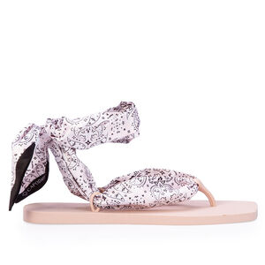 CHINELO DE DEDO LEN&Ccedil;O ESTAMPA PAISLEY ROSA