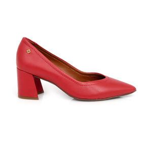 SCARPIN SALTO MÉDIO COURO VERMELHO MERLOT