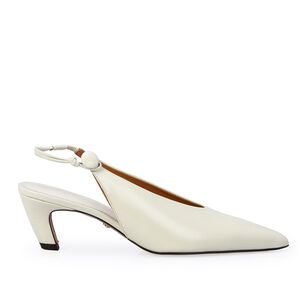 SCARPIN SLINGBACK COURO BRANCO DUNA