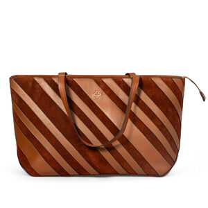 BOLSA GRANDE CARAMELO DE COURO SUEDE SHOPPER
