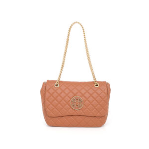 BOLSA OLÍVIA SHOULDER BAG CARAMELO DE COURO MATELASSÊ