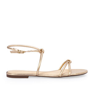 SANDÁLIA RASTEIRA DOURADA DE COURO