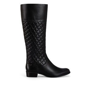BOTA CANO LONGO PRETA DE COURO MATELASSÊ