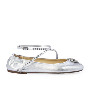 SAPATILHA CATHERINE COURO PRATA METALIZADA